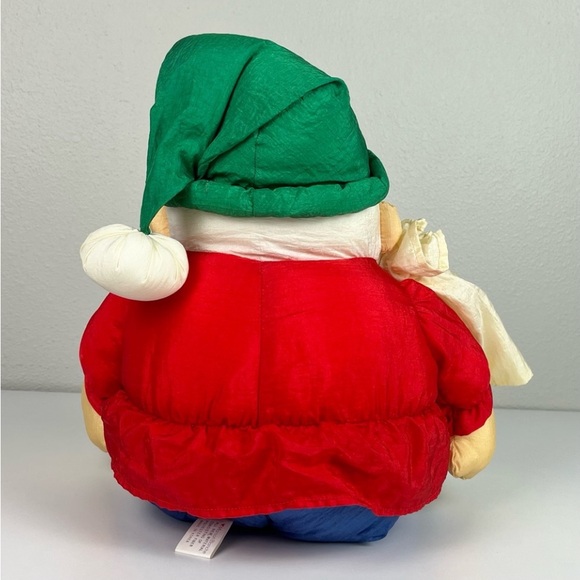 MAISON BLANCHE Vintage Santa Claus as Elf Stuffed Poly Plush Christmas Decor - Picture 10 of 13